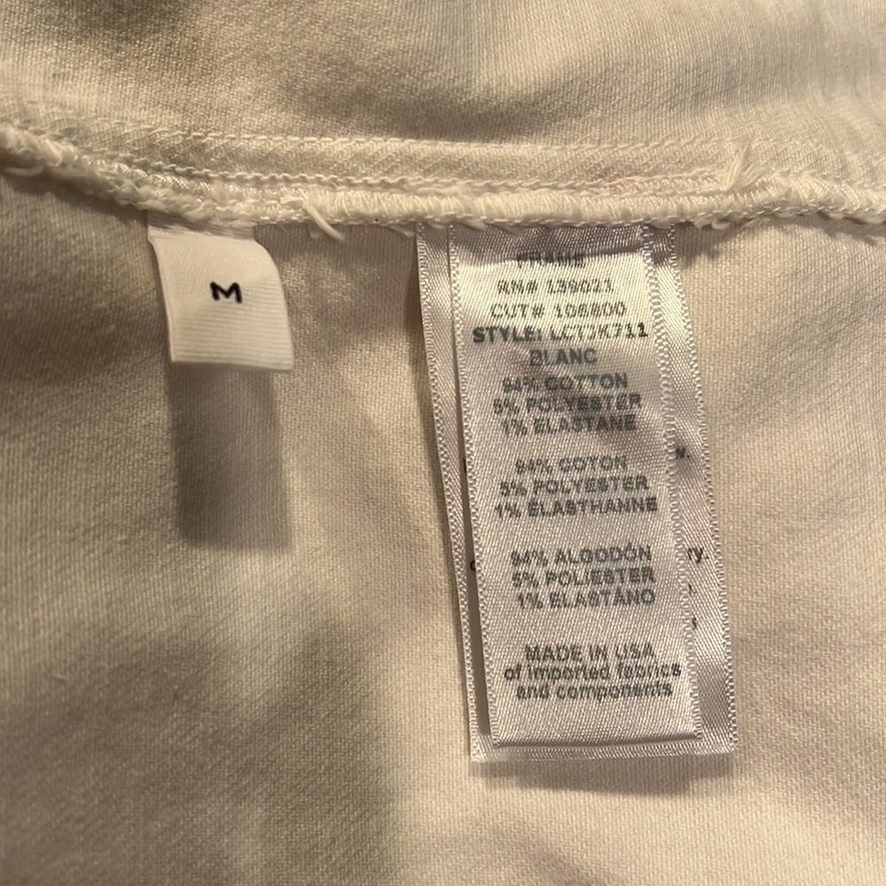 Frame Denim White Military Style Cropped Jacket Sz-M - Picture 8 of 9